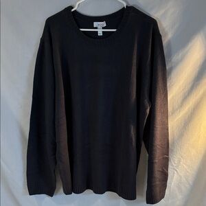 Denim & Co. men's charcoal gray pullover sweater crew neck lightweight size 2XL